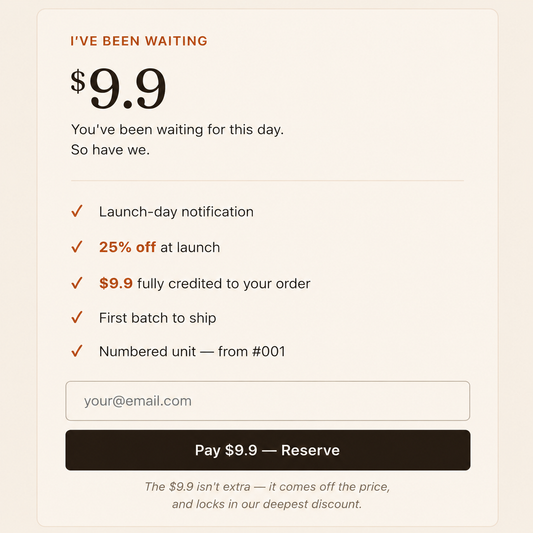 TimeOasis Reservation — I've Been Waiting ($9.90 deposit)